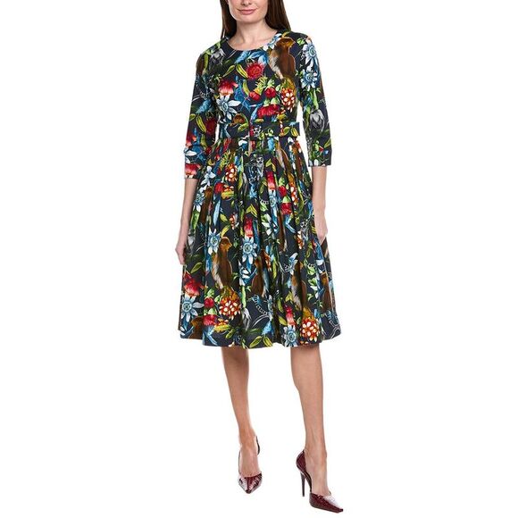 Samantha Sung WomensFlorance A-Line Dress Blue